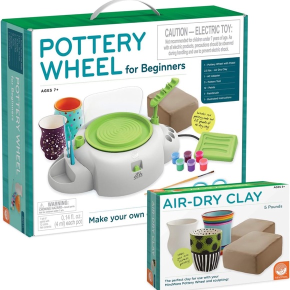 MindWare Pottery Wheel & Air-Dry Clay Pottery Kit – Pottery Wheel for Beginners - Picture 5 of 10